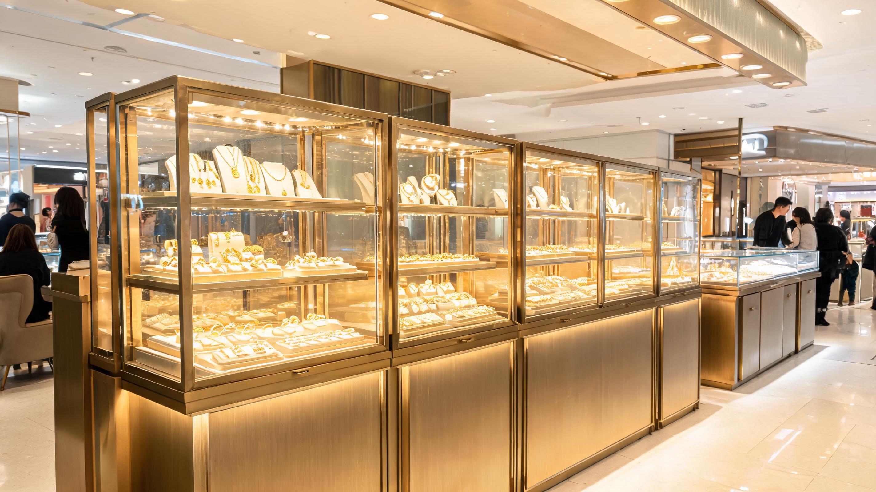 商场专柜黄金展柜，整店设计交付一步到位 配图 2