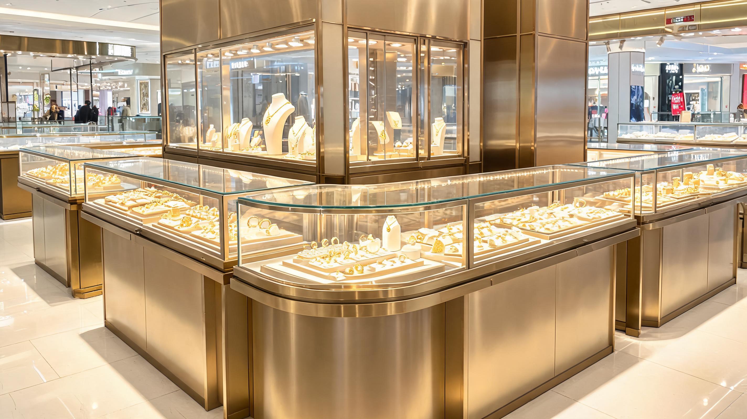 黄金展柜不只是展示，整店设计让商场专柜更有吸引力